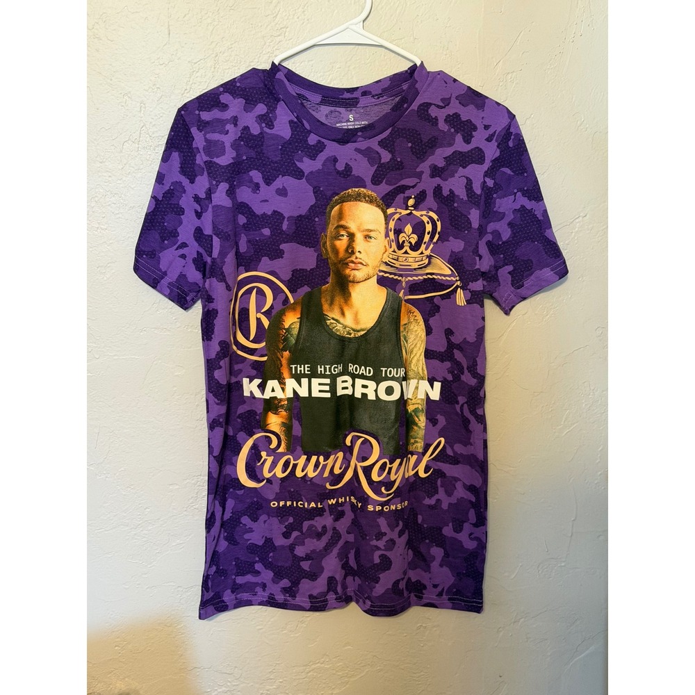 Kane Brown The High Road Tour Purple Camo Crown Royal Concert T-Shirt Small